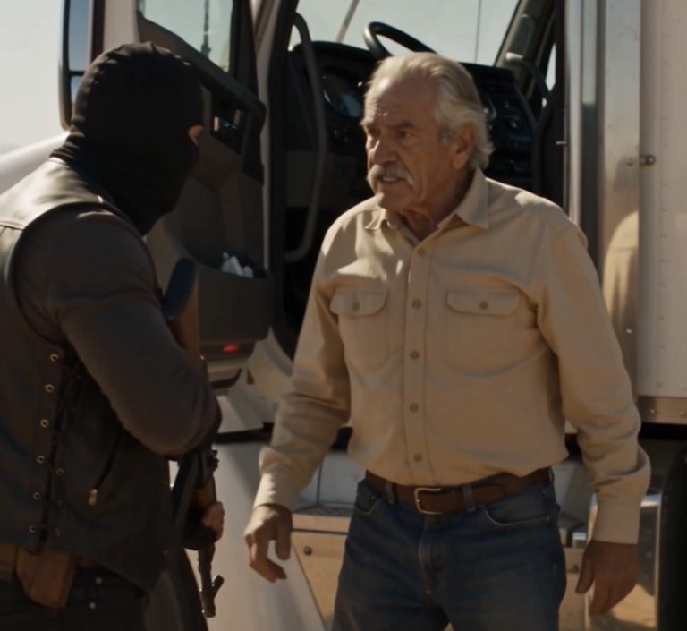 Los motociclistas tomaron el tráiler sin imaginar quién era realmente el viejo conductor