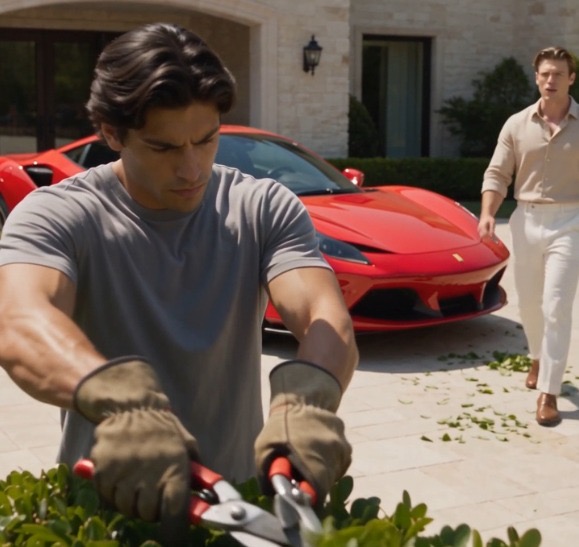 El jardinero fue humillado frente al Ferrari sin que el dueño supiera que era su hermano