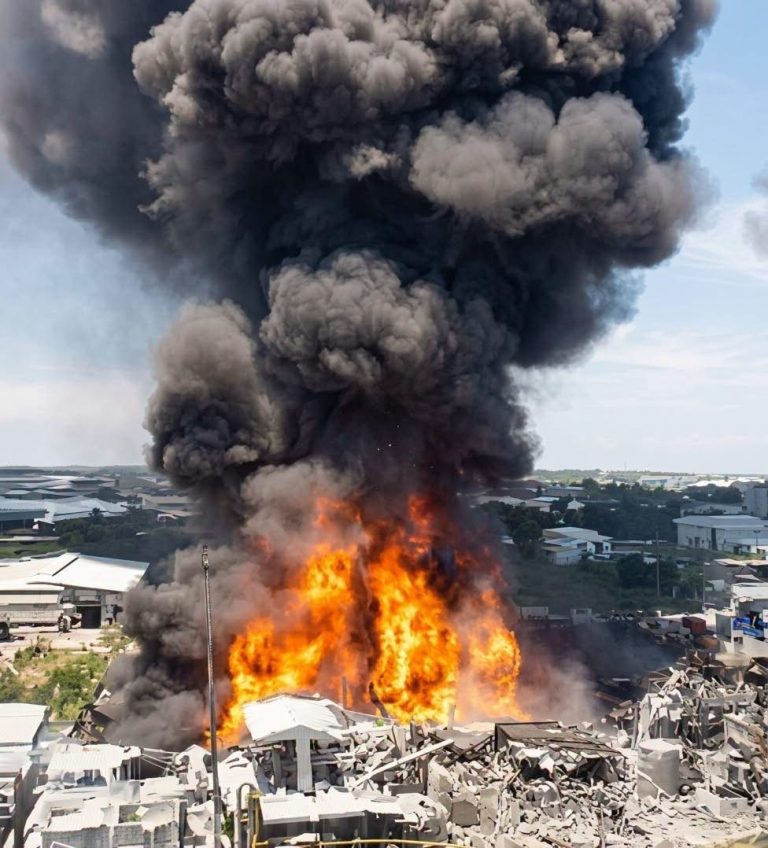 Una enorme columna oscura apareció sobre un parque industrial y una empresaria descubrió que las redes contaban otra historia